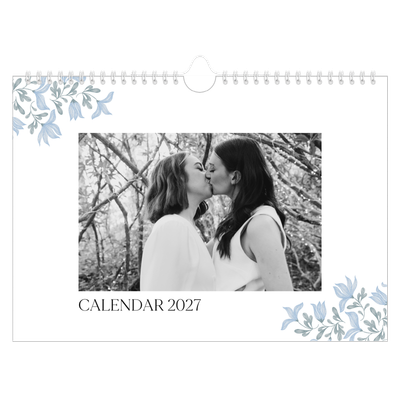 A4 Landscape Photo Calendar — Elegant floral [cover]
