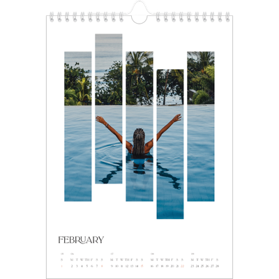 A4 Photo Calendar — Travel mosaics [February]