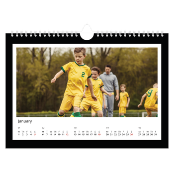A4 Landscape Photo Calendar — Black frame