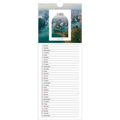 Slim Calendar  — The open arch [March]