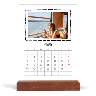 Easel Desk Calendar Portrait  — Scrapbook snapshots [February]