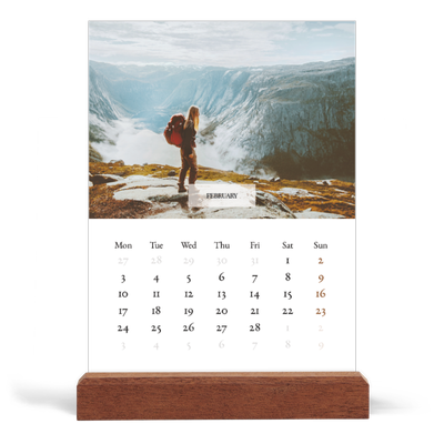 Easel Desk Calendar Portrait  — Classic calendar [February]