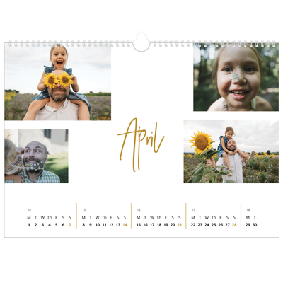 A3 Photo Calendar — Gold marker pen [April]