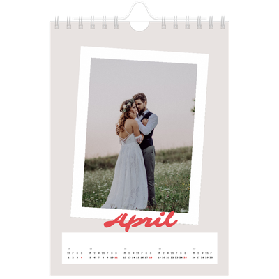 A5 Photo Calendar — Signed in crimson [April]