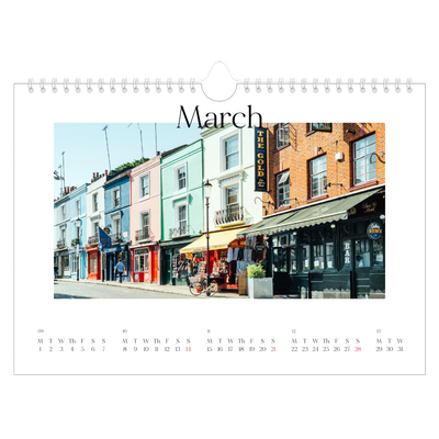 A4 Landscape Photo Calendar — My travelogue [March]