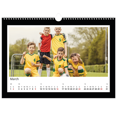 A3 Photo Calendar — Black frame [March]