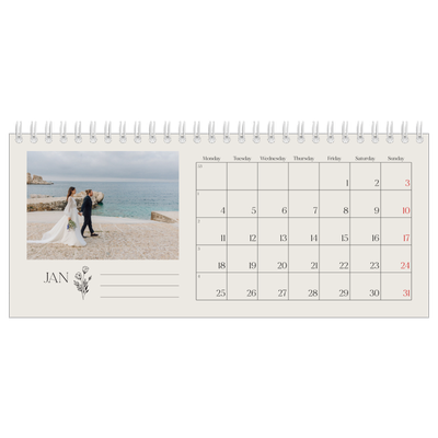 Desk calendars — Initials in bloom [January]