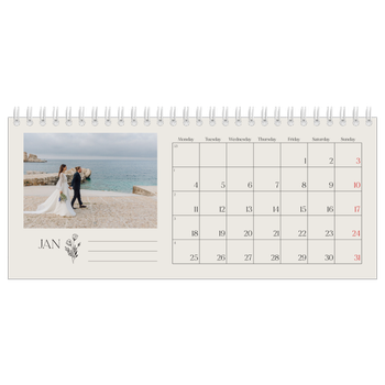 Desk Photo Calendar — Initials in bloom