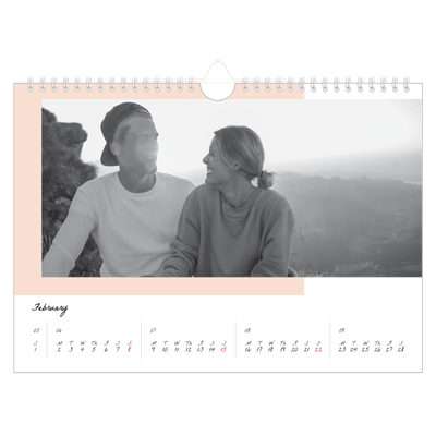 A4 Landscape Photo Calendar — Colour screens [February]