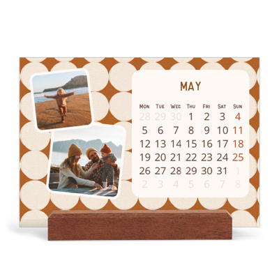 Easel Desk Calendar Landscape  — Retro patterns [cover]
