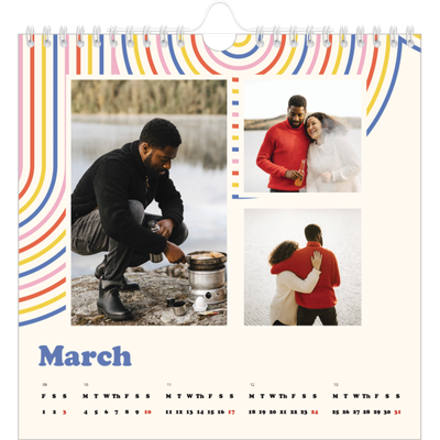 Square calendars  — Retro stripes [March]