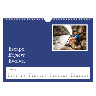A4 Landscape Photo Calendar — Editorial Earth [February]