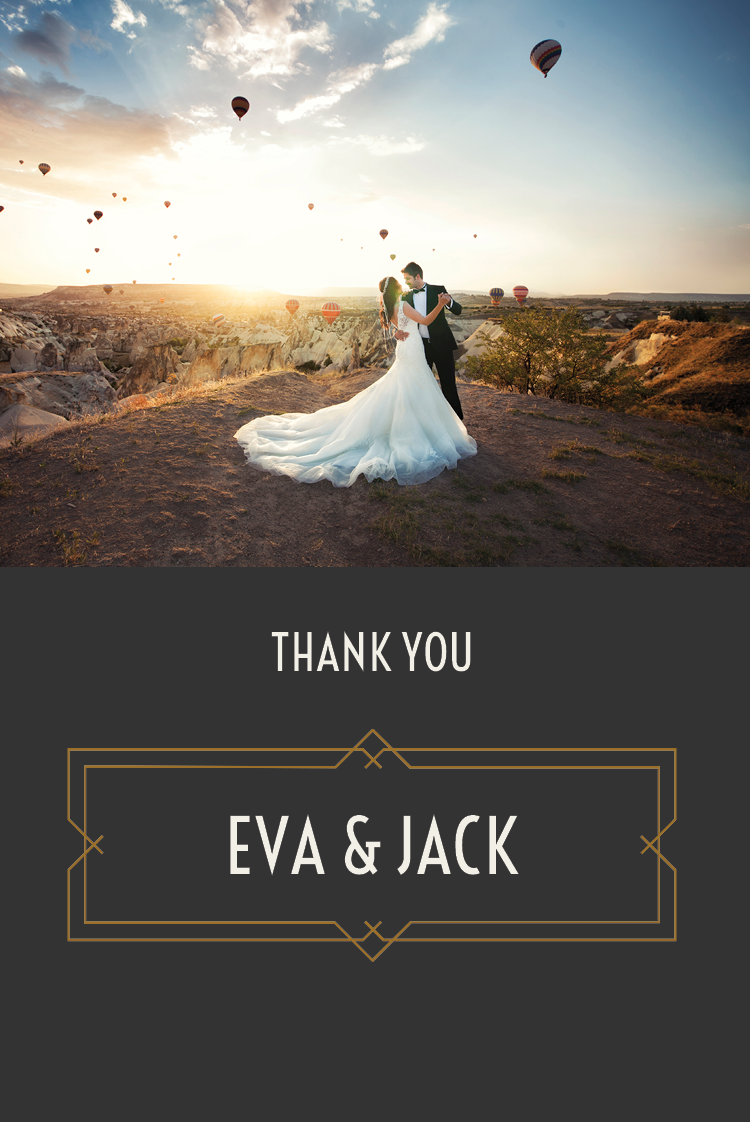 Thank you cards — Gatsby name plate