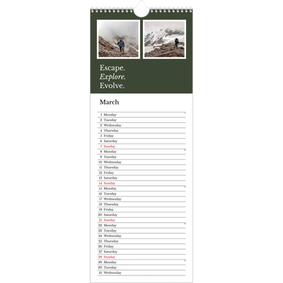 Slim Calendar  — Editorial Earth [March]