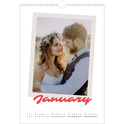 A3 photo calendars — Signed in crimson [January]