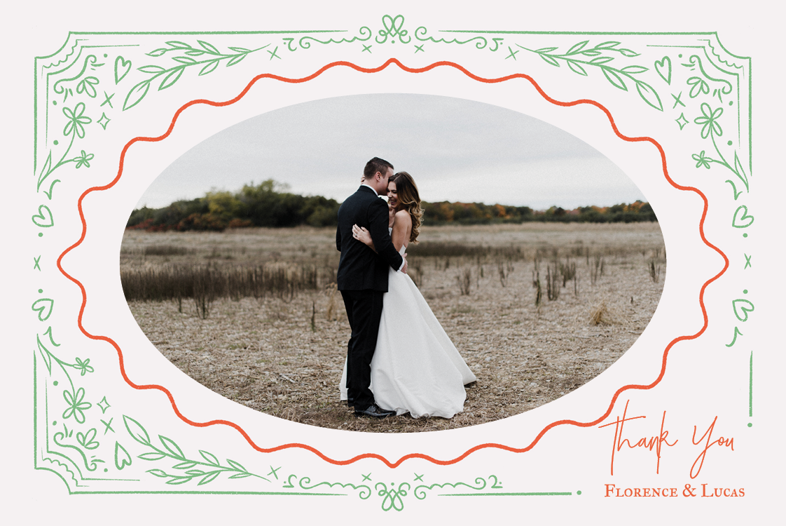 Thank you cards — Retro pop borders