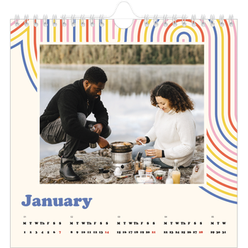 Square Photo Calendar — Retro stripes