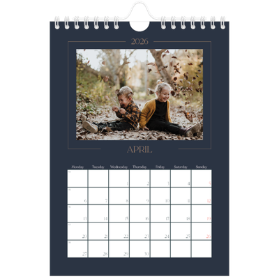 A5 Photo Calendar — Prussian blue [April]