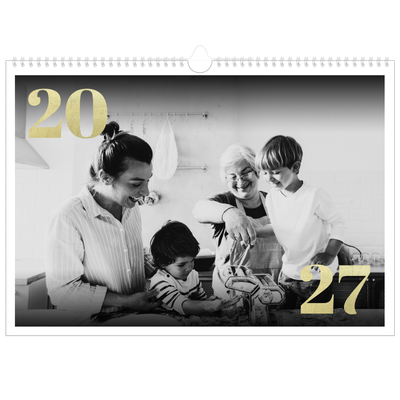 A3 Photo Calendar — Large glitter numbers [cover]