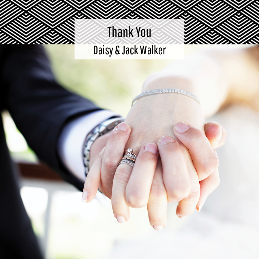 Thank you cards — Monochrome geometric