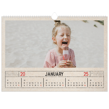 A3 Landscape Photo Calendar — Craft stamp effect