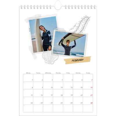 A4 Photo Calendar — Scrapbook flair [February]