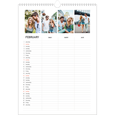 A3 Family Planner — Simple Planner - Family of 3 [February]