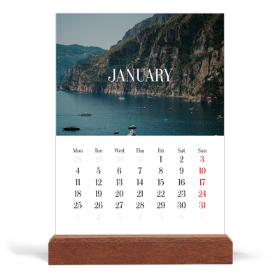 Easel Desk Calendar Portrait  — Endless escape [January]