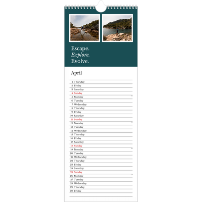Slim Calendar  — Editorial Earth [April]