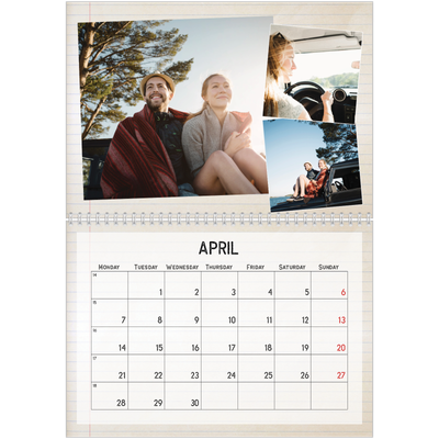 A4 Double Photo Calendar — Parts unknown [April]