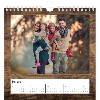Square Photo Calendar — Wood
