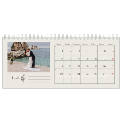 Desk calendars — Initials in bloom [February]