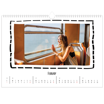 A3 Photo Calendar — Scrapbook snapshots [February]