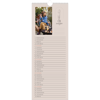 Slim Calendar (15 x 40cm) — Simple botanical