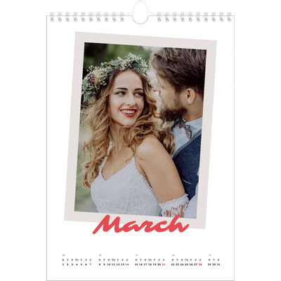 A4 Photo Calendar — Signed in crimson [March]
