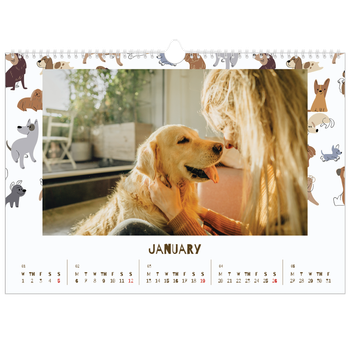 A3 Landscape Photo Calendar — Playful puppy