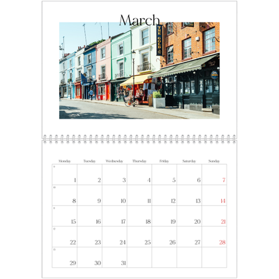 A4 Double Photo Calendar — My travelogue [March]