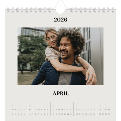 Square calendars  — Simple ivory [April]