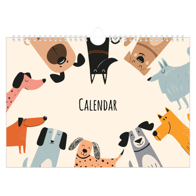 A4 Landscape Photo Calendar — Dog paws and doodles [cover]