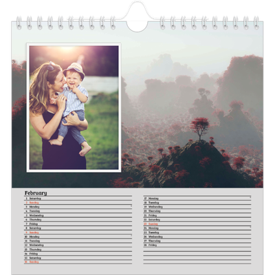Square calendars  — Four seasons [February]