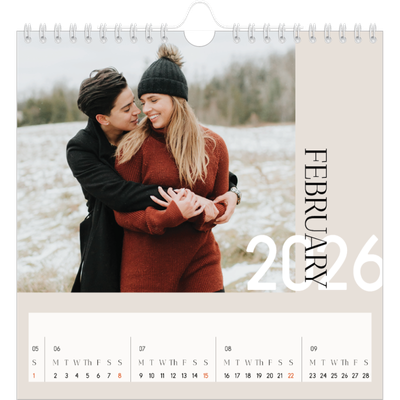 Square calendars  — Overlapping text [February]