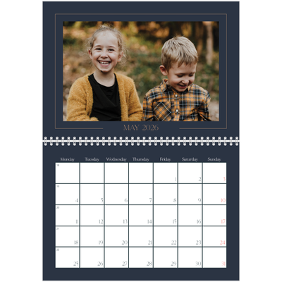 A4 Double Photo Calendar — Prussian blue [cover]