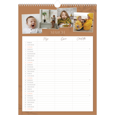 A3 Family Planner — Down to earth Planner - Family of 3 [March]