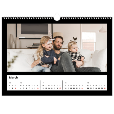 A3 Photo Calendar — Black margin [March]