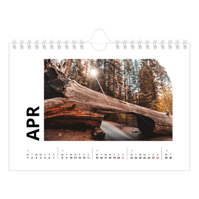 A5 Landscape Photo Calendar — White space [April]