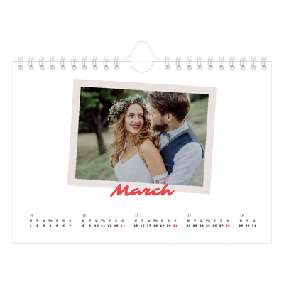 A5 Landscape Photo Calendar — Signed in crimson [March]