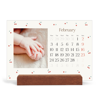 Easel Desk Calendar Landscape  — Cherry bliss [February]