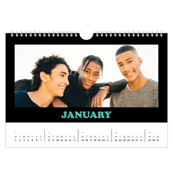 A4 Landscape Photo Calendar — Fun type