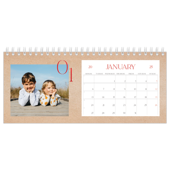 Desk Photo Calendar — Pops of red