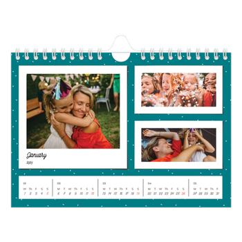 A5 Landscape Photo Calendar — Colour pop snapshots